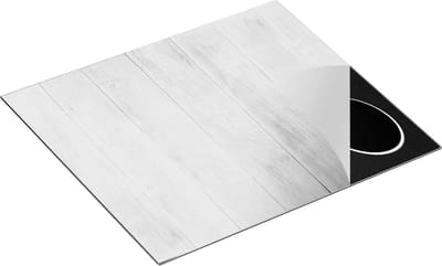 Chefcare Inductie Beschermer Witte Houten Planken - 60x50 cm - Afdekplaat Inductie - Kookplaat Beschermer - Inductie Mat