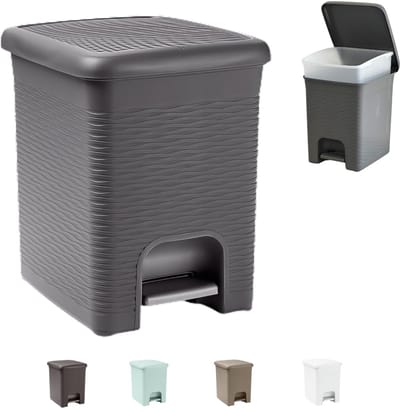 Kleine Pedaalemmer - Badkamer Mand - Hygiënisch Afval - Afneembare Binnenemmer - 16 Liter - Grijs