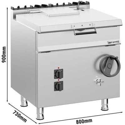 GGM Gastro Elektro Kippbratpfanne - 60 Liter - 9 kW - mit Handrad und Wasseranschluss