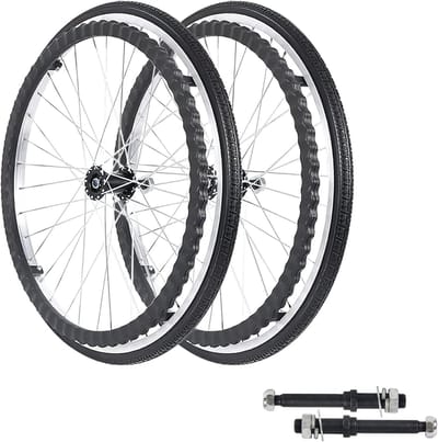 Rolstoel Wielen - Vervangende Banden - Mobiliteit Verbeteren - Antislip en Lekvrij - 24 Inch Set - Zwart