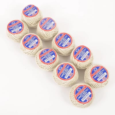 Katoenen Touw - Bindtouw Garen - Klus & Ambacht - Natuurlijk Materiaal - 10 x 50g - Wit