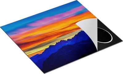 Chefcare Inductie Beschermer Oranje Zonsondergang in de Bergen - 60x50 cm - Afdekplaat Inductie - Kookplaat Beschermer - Inductie Mat