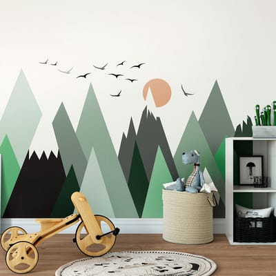 Kinderstickers van de Scandinavische bergen van Nebraska, 100 x 150 cm