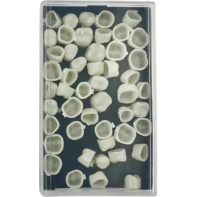 Kit de 50 Couronnes Temporaires Dentaires Facettes Dentaires Outils de Blanchiment pour Incisives Molaires Antérieures Postérieures Dentisterie