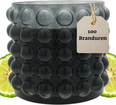 Scentchips® Bergamot & Oudh Geurkaars Bubbles Donker Grijs - Luxe Grote Geurkaars - Decoratieve Kaars - Aromatische Kaars - 110+ Branduren