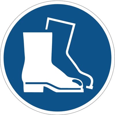 Veiligheidsschoenen verplicht gebodsbord - M008 | gecoat dibond materiaal | 10 cm
