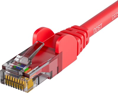 Qost - CAT5e internetkabel - CCA / UTP - 1 Gbps / 100 MHz - RJ45 connectoren - Patchkabel / Netwerkkabel - 0.25 meter - Rood