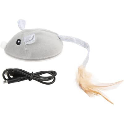 Jouet Chat Souris Recharge USB Réaliste Sûr Interactif Chaton Souris Jouet Automatique Mouvement pour Intérieur white