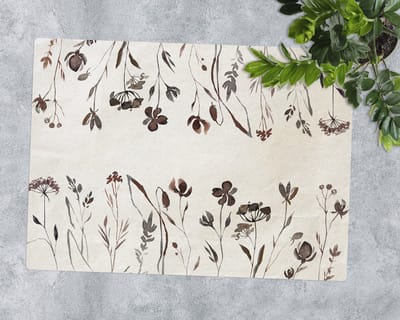 Coloray Vloerbeschermer - Schaduwen van bloemen Vloerbeschermer Bureaustoel - 100x70 cm - Beige Bureaustoelmat - Vloerbeschermer Vinyl - PVC Vloerbeschermer - Rechthoekige Mat - Natuur Thema