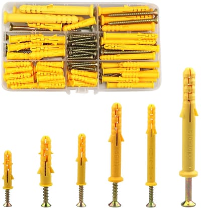 SnelShoppen - 150 Wandpluggen en Schroeven voor Baksteen, Metselwerk, Zware Duurzaamheid, Kunststof Expansie Ankerbouten (M6/M8/M10) Assortiment voor