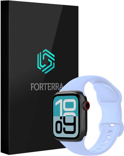 Smartwatchbandje Geschikt voor Apple Watch 1, 2, 3, 4, 5, 6, 7, 8, 9, SE - 38/40/41 mm - Verstelbaar Siliconen Bandje - Baby Blauw