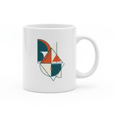 Abstract Geometrische Kunst Mok 330 ml – Modern Minimalistisch Design Koffie- & Theebeker Cadeau