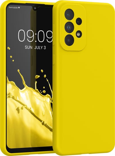 kwmobile telefoonhoesje geschikt voor Samsung Galaxy A33 5G - Hoesje met siliconen coating - Smartphone case in stralend geel