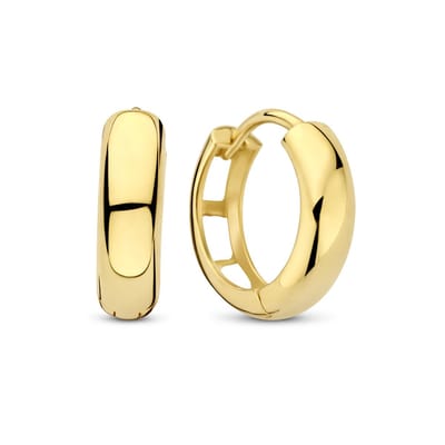New Bling - 9NBG-0949 - 14K geelgouden oorbellen – 13 mm – glad design