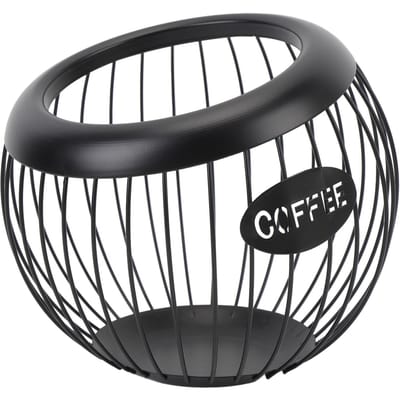 Koffie Pad Houder Draadmand Grote Capaciteit IJzeren Koffie Pads Opbergmand voor Koffiebar Aanrecht Black black