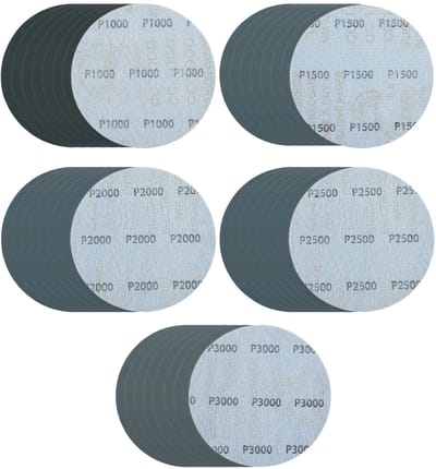 Dailygoods- Schuurpapier Set 40 Stuks - 150mm Klittenband - Korrel 1000/1500/2000/2500/3000 - Ronde Slijpschijf - Professionele Toepassing - Siliciumcarbide Slijtvastheid - Slijpschijven