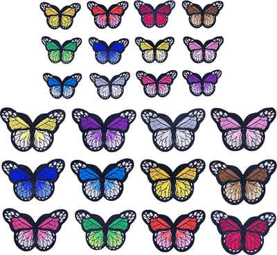 Rainbecom - Vlinder Patroon 24 delige set - Patches - Strijk Embleem - stof & strijk applicatie