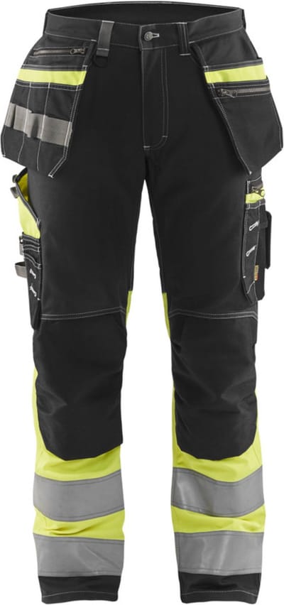 Blaklader High Vis werkbroek met stretch 1794-1370 - Zwart/High Vis Geel - C144