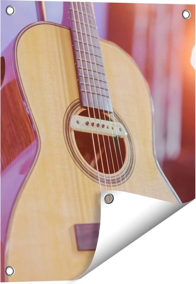 Gards Tuinposter Gitaar bij het Podium - 40x50 cm - Tuindoek - Tuindecoratie - Wanddecoratie buiten - Tuinschilderij