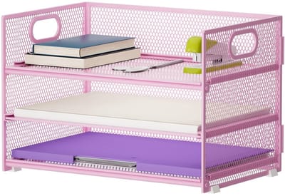 JHUBERS- Brievenbakje 3 Lagen - Papier Organizer - Bureau Organizer - Tijdschriftenhouder - Opbergvak - Grote Capaciteit - Papierorganizer