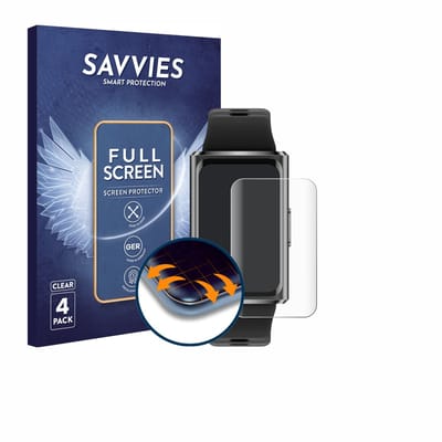 Savvies - Screenprotector voor Huawei Band 11 Pro - Folie Beschermfolie transparant volledig dekking 4 Stuks