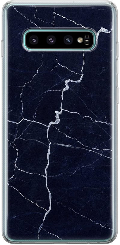 Leuke Telefoonhoesjes - Hoesje geschikt voor Samsung Galaxy S10 - Marmer Navy - Soft case - TPU - Marmer - Blauw