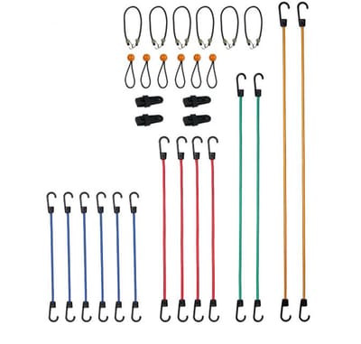 Doodadeals® Snelbinders inclusief klemmen – Set van 30 – Spanelastiek en Bagagespinnen