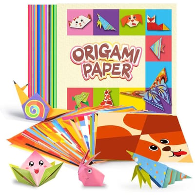 Doe-het-zelf Educatieve Gekleurde Origami Kit - 54 Unieke Ontwerpen Origami Papier Geschikt voor Knutselen en Activiteiten, Levensstijl Dieren Thema