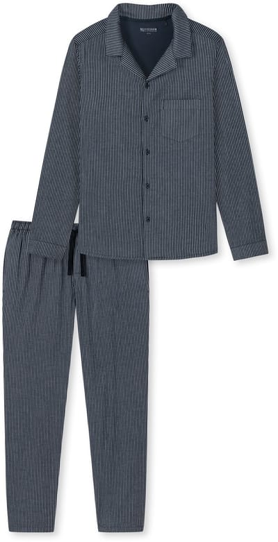 Schiesser – Pyjama Story - Pyjama – 178034 – Blue/Grey Stripes - 50