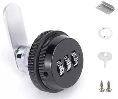 Cijferslot - Brievenbusslot 30 mm - Cijferslot Kluisje - Brievenbus slot - Meubel slot - Lade slot - 3-cijferige code cijferslot - voor brievenbus, laden, kasten - Zwart