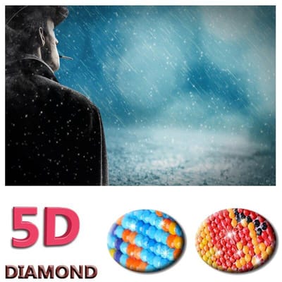 Volledige boor diamant schilderij sneeuw regen patroon kruissteek Cool Man diamant borduurwerk 20X30CM blue