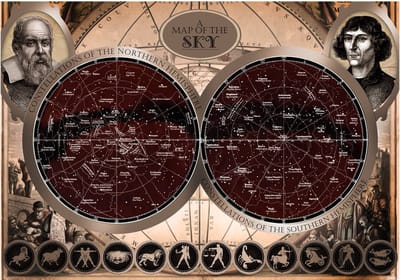 Fotobehangkoning - Behang - Vliesbehang - Fotobehang - Map of the sky - 400 x 280 cm