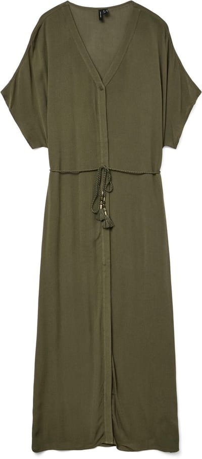 VERO MODA - VMBENTE SS WIDE 7/8 SHIRT DRESS WVN GA - Dames - Maxi jurken