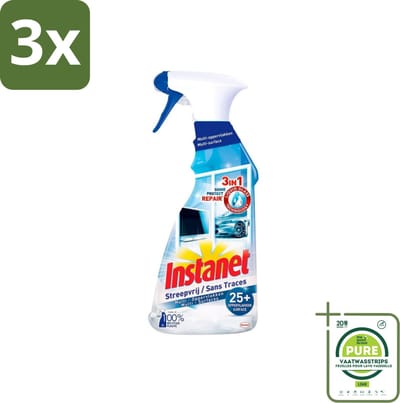 3 x Instanet - Schoonmaakspray - Streepvrij - 3 in 1 - Multi-Oppervlakken - 725 ml - Grootverpakking - Schoonmaakspray - Multi-oppervlakken - Streepvrij - Glasreiniger - Interieurreiniger