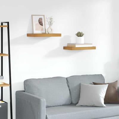 vidaXL - Wandplank - 2 - st - Bruin - 40 - x - 23,5 - x - 3,8 - cm - Bewerkt - hout