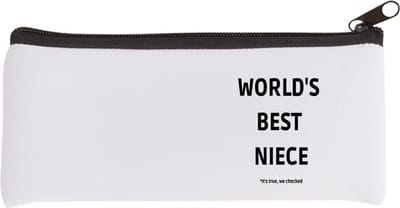 Akyol - world's best niece it's true we checked Etui - Nicht - werelds beste nicht - verjaardag - cadeautje voor nicht - nicht artikelen - kado - geschenk - 20 bij 9 cm