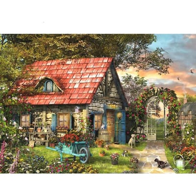 5D DIY diamant schilderij tuinhuisje borduurwerk mozaïek kruissteek strass decor 20X30CM beige