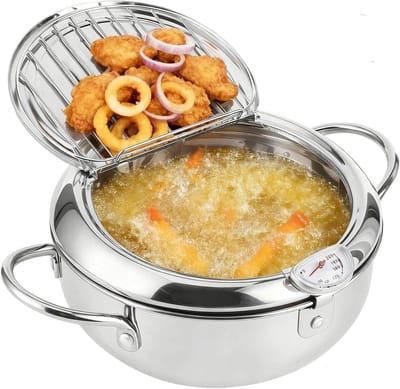 Japanse Frituurpan - Mini Friteuse Diameter 24cm - Mini Frituurpan Milieuvriendelijk - Keukenoplossing