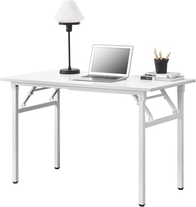 Opvouwbare en verstelbare eettafel bureau 120x60 cm in wit