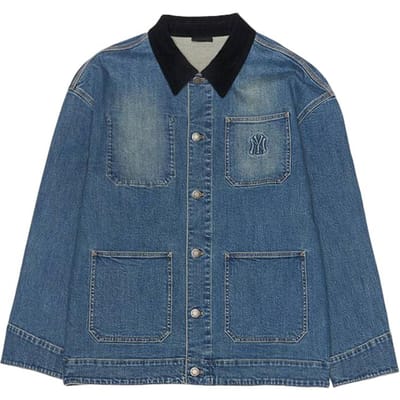 MLB New York Yankees SS25 Polo Vintage Mode Polyvalent Veste en Jean Vestes Unisexes 3ADKV0254-50INS L gray