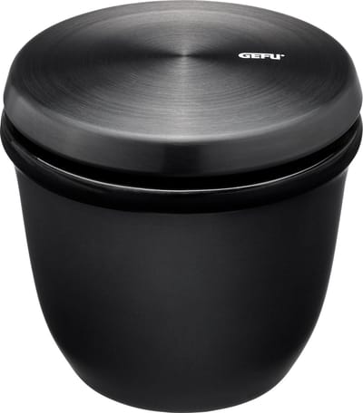 GEFU X-PLOSION Kruidenpotje met Deksel en Lepel – 150 ml – Zwart