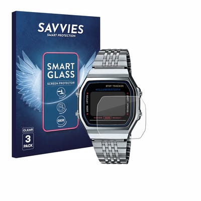 3 Stuks Savvies Screenprotector - geschikt voor Casio iconic ABL-100WE-1A - beschermfolie glas transparant