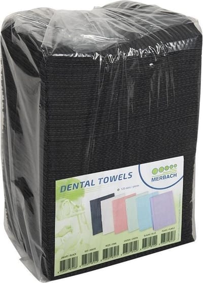 Dental Towels Zwart - Patiënten servetten - pak 125 stuks