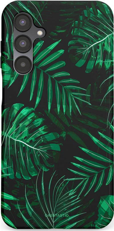 Casetastic hoesje geschikt voor Samsung Galaxy A16 - Dubbellaagse bescherming - Jungle blad - Fashion Case - Donkergroen Zwart