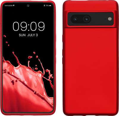 kwmobile telefoonhoesje geschikt voor Google Pixel 7 - Hoesje voor smartphone - Back cover in metallic donkerrood