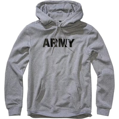 Brandit Hoodie Army Trui met capuchon grijs gemêleerd S Katoen Heren - Basics