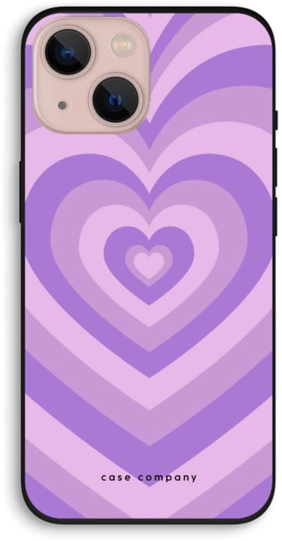 Case Company® - Hoesje geschikt voor iPhone 13 hoesje - Hart Paars - Biologisch Afbreekbaar Telefoonhoesje - Bescherming alle Kanten en Schermrand