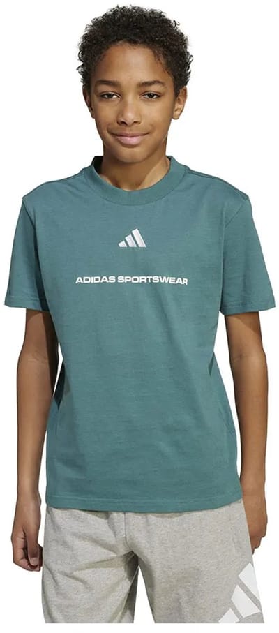 Adidas Slogan Single T-shirt Met Korte Mouwen Blauw 9-10 Years Jongen