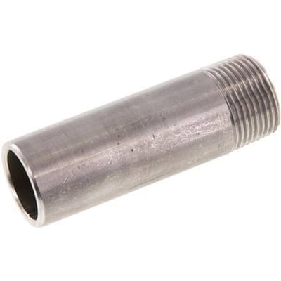 R 3/4'' Buitendraad x 26.9mm RVS Pijpnippel met Las uiteinde 20 Bar DIN 2982 - 80mm