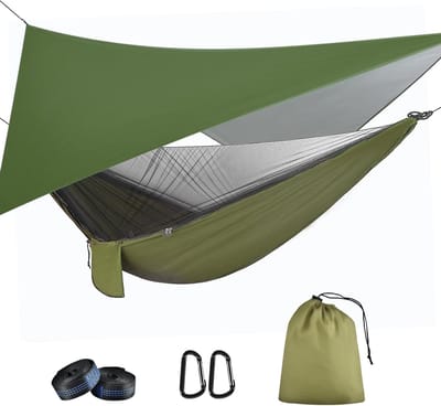 Camping Hangmat met Muskietennet – Met Regenzeil – 2 Persoons – Ultralicht – 200 kg